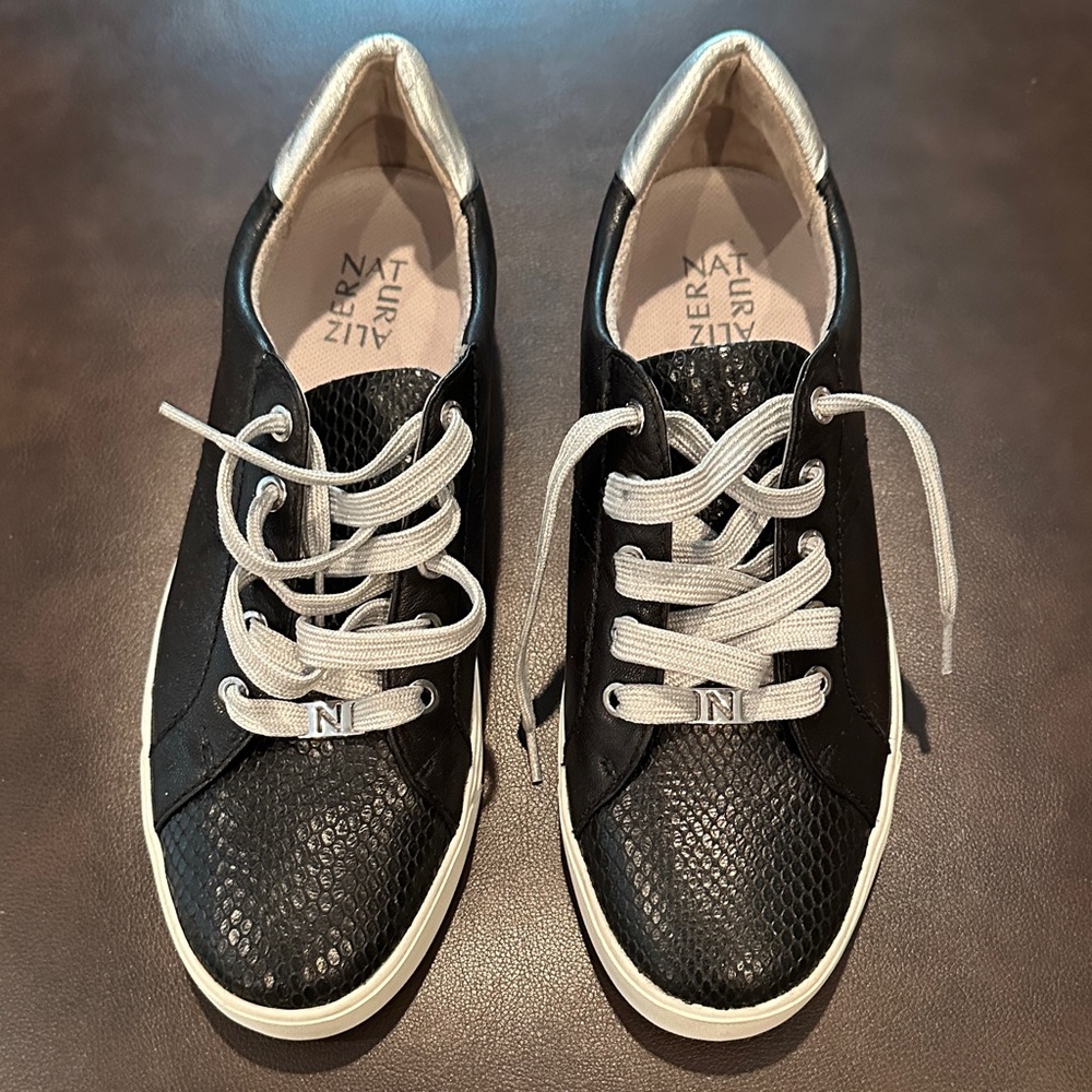 Naturalizer Black Sneakers with Gray Laces